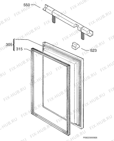 Взрыв-схема холодильника Juno Electrolux JUG94885 - Схема узла Door 003